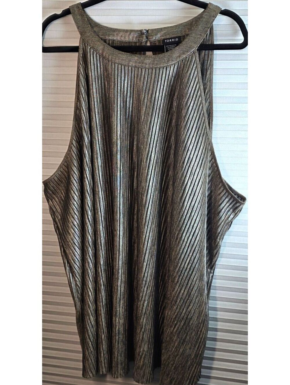 Torrid Sleeveless Open Tank Top PLus Size 6 6X Metallic Ribbed Brown Gold Flowy